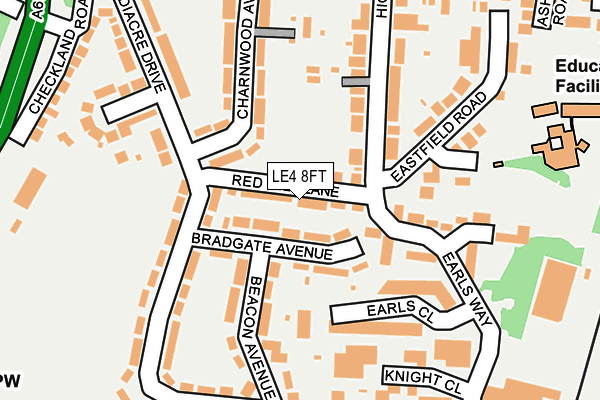 LE4 8FT map - OS OpenMap – Local (Ordnance Survey)