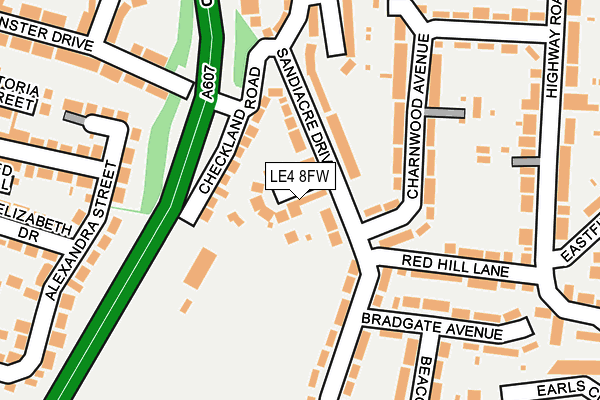 LE4 8FW map - OS OpenMap – Local (Ordnance Survey)