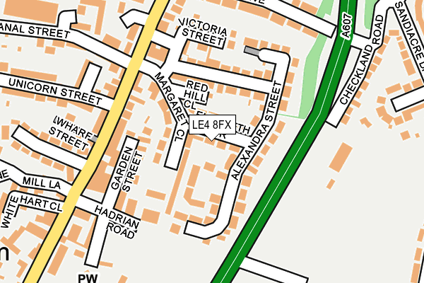LE4 8FX map - OS OpenMap – Local (Ordnance Survey)