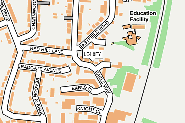 LE4 8FY map - OS OpenMap – Local (Ordnance Survey)