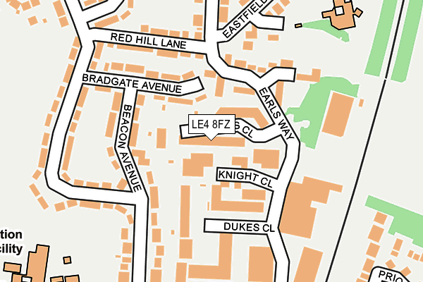 LE4 8FZ map - OS OpenMap – Local (Ordnance Survey)