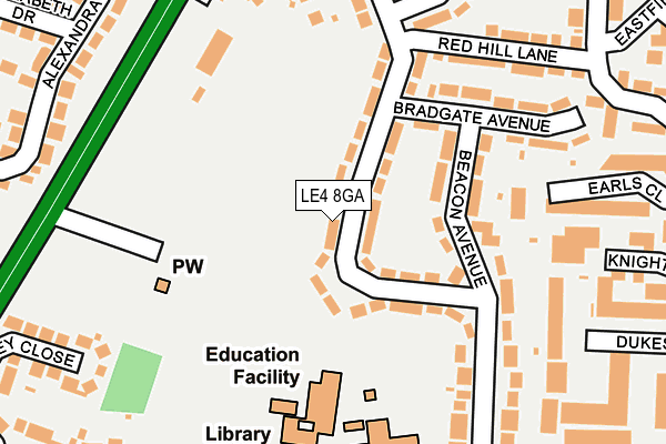 LE4 8GA map - OS OpenMap – Local (Ordnance Survey)