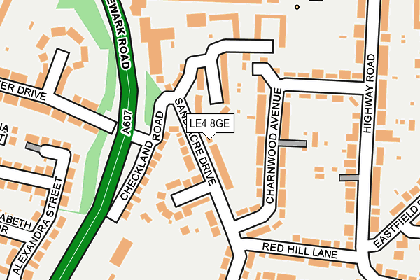 LE4 8GE map - OS OpenMap – Local (Ordnance Survey)