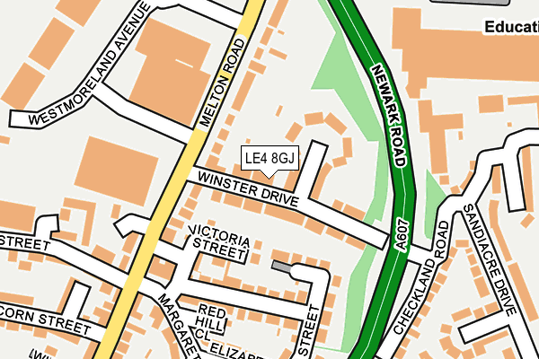 LE4 8GJ map - OS OpenMap – Local (Ordnance Survey)
