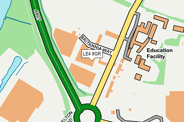 LE4 8GR map - OS OpenMap – Local (Ordnance Survey)