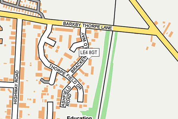 LE4 8GT map - OS OpenMap – Local (Ordnance Survey)