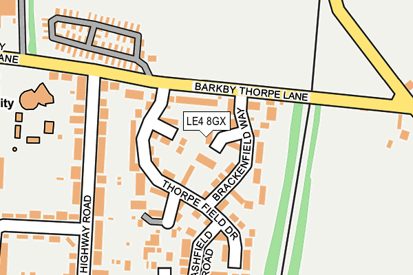 LE4 8GX map - OS OpenMap – Local (Ordnance Survey)