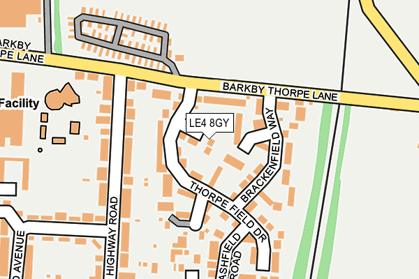 LE4 8GY map - OS OpenMap – Local (Ordnance Survey)