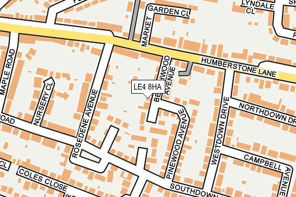 LE4 8HA map - OS OpenMap – Local (Ordnance Survey)