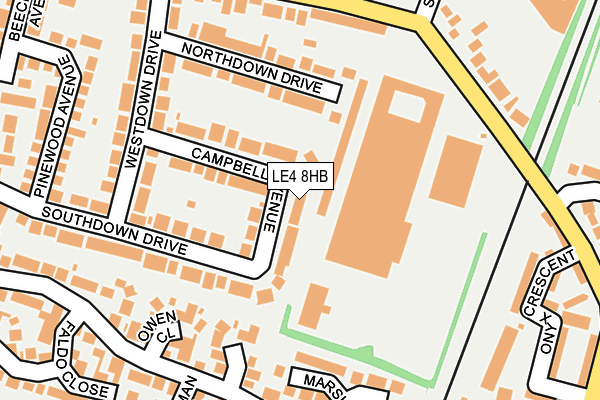 LE4 8HB map - OS OpenMap – Local (Ordnance Survey)