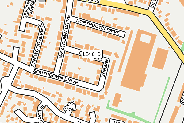 LE4 8HD map - OS OpenMap – Local (Ordnance Survey)