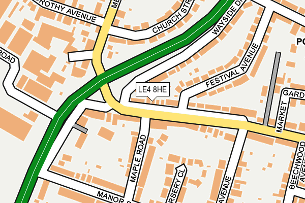 LE4 8HE map - OS OpenMap – Local (Ordnance Survey)