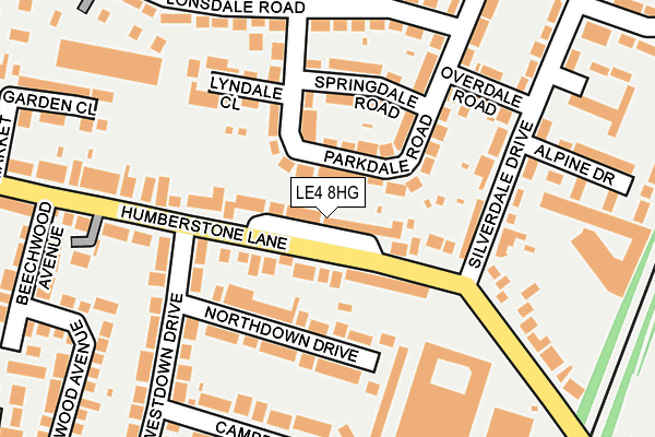 LE4 8HG map - OS OpenMap – Local (Ordnance Survey)