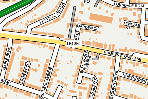 LE4 8HL map - OS OpenMap – Local (Ordnance Survey)