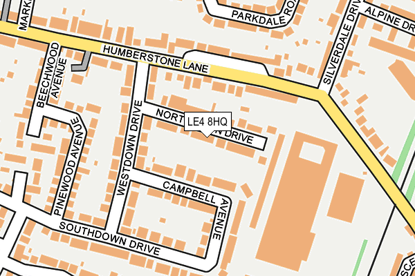 LE4 8HQ map - OS OpenMap – Local (Ordnance Survey)