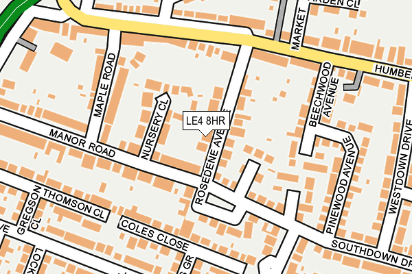 LE4 8HR map - OS OpenMap – Local (Ordnance Survey)