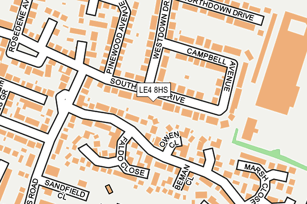 LE4 8HS map - OS OpenMap – Local (Ordnance Survey)