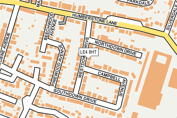 LE4 8HT map - OS OpenMap – Local (Ordnance Survey)