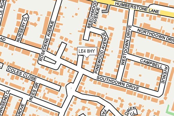 LE4 8HY map - OS OpenMap – Local (Ordnance Survey)