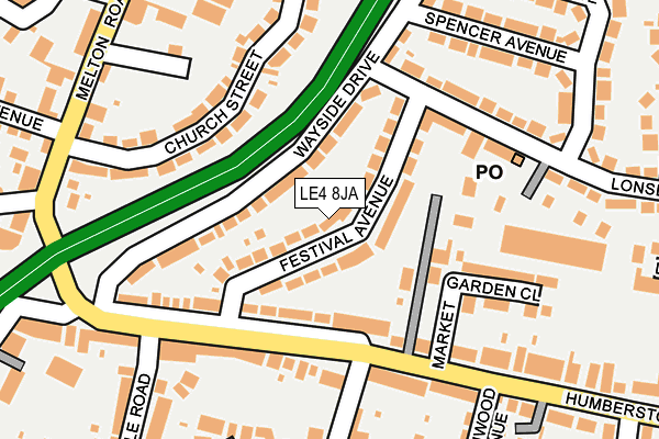 LE4 8JA map - OS OpenMap – Local (Ordnance Survey)