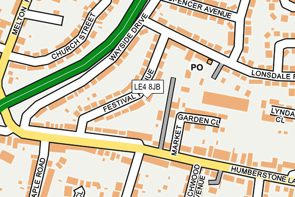 LE4 8JB map - OS OpenMap – Local (Ordnance Survey)