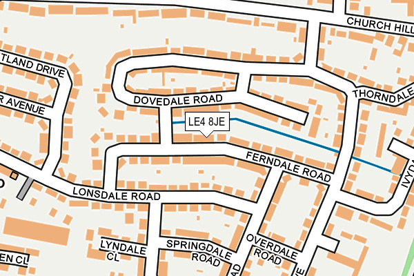 LE4 8JE map - OS OpenMap – Local (Ordnance Survey)