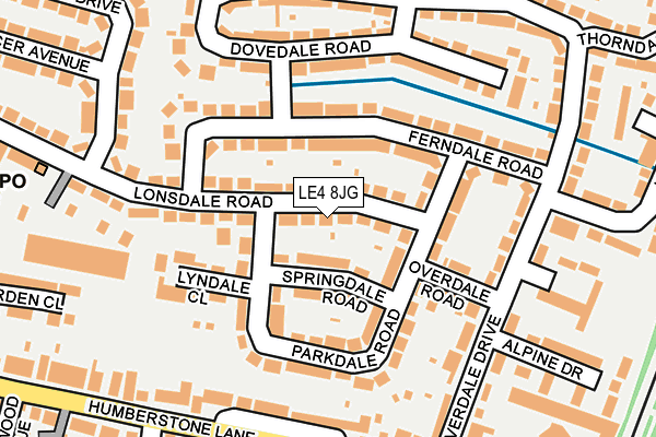 LE4 8JG map - OS OpenMap – Local (Ordnance Survey)