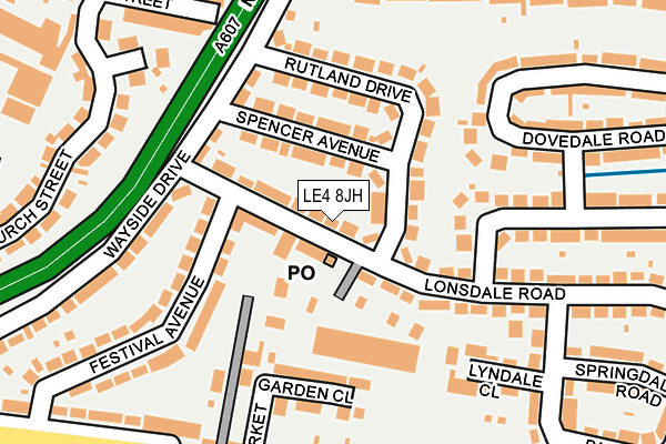 LE4 8JH map - OS OpenMap – Local (Ordnance Survey)