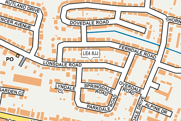 LE4 8JJ map - OS OpenMap – Local (Ordnance Survey)