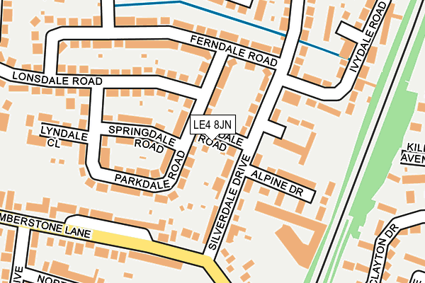 LE4 8JN map - OS OpenMap – Local (Ordnance Survey)