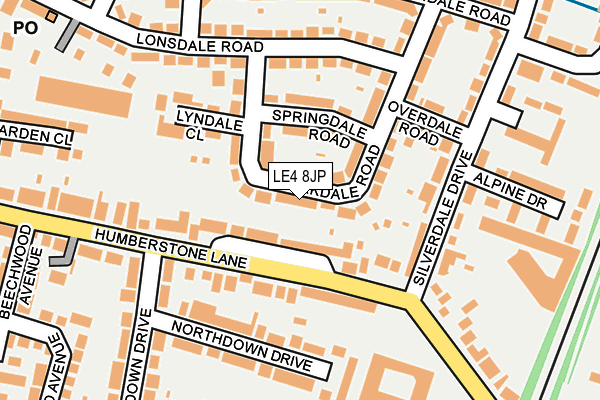 LE4 8JP map - OS OpenMap – Local (Ordnance Survey)