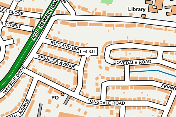 LE4 8JT map - OS OpenMap – Local (Ordnance Survey)