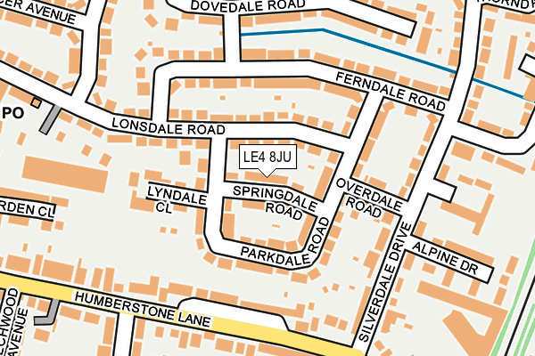 LE4 8JU map - OS OpenMap – Local (Ordnance Survey)