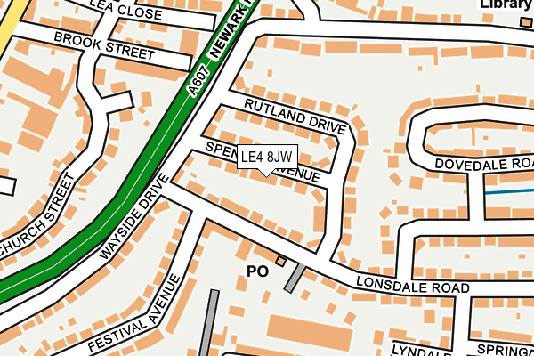 LE4 8JW map - OS OpenMap – Local (Ordnance Survey)