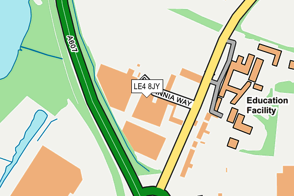 LE4 8JY map - OS OpenMap – Local (Ordnance Survey)