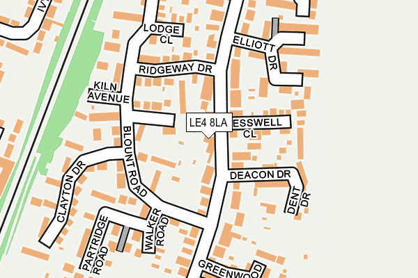 LE4 8LA map - OS OpenMap – Local (Ordnance Survey)