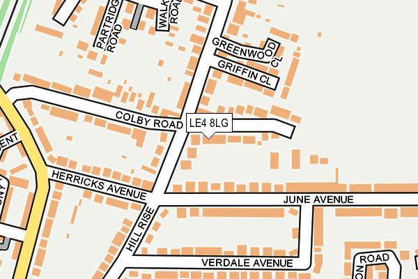 LE4 8LG map - OS OpenMap – Local (Ordnance Survey)