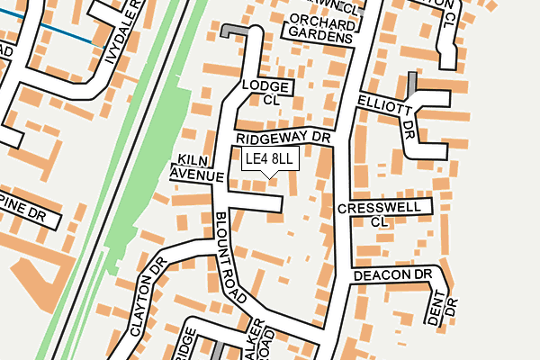 LE4 8LL map - OS OpenMap – Local (Ordnance Survey)