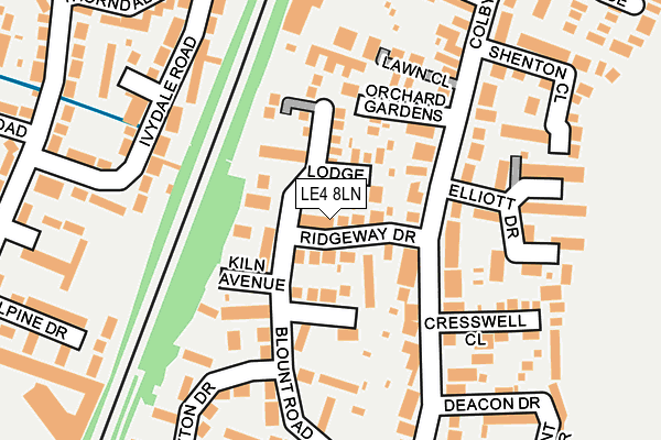 LE4 8LN map - OS OpenMap – Local (Ordnance Survey)