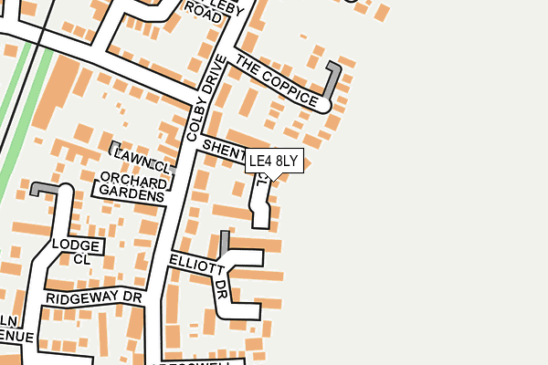 LE4 8LY map - OS OpenMap – Local (Ordnance Survey)