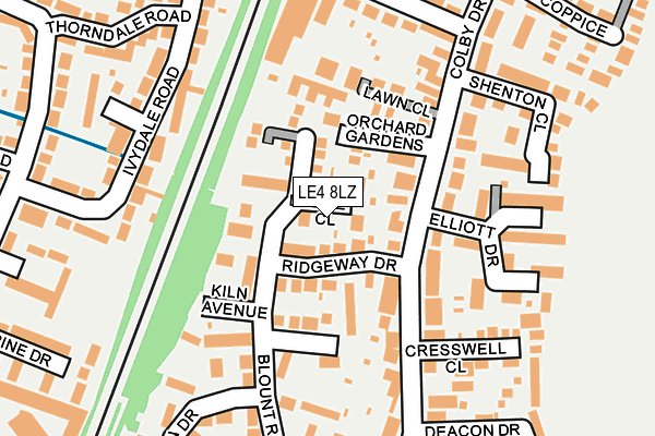 LE4 8LZ map - OS OpenMap – Local (Ordnance Survey)