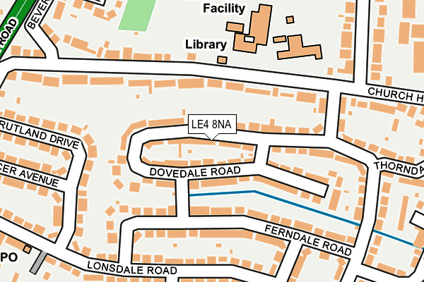LE4 8NA map - OS OpenMap – Local (Ordnance Survey)