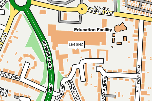 LE4 8NZ map - OS OpenMap – Local (Ordnance Survey)