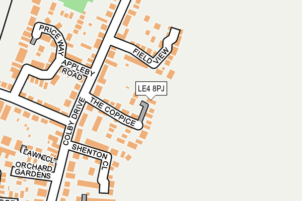 LE4 8PJ map - OS OpenMap – Local (Ordnance Survey)