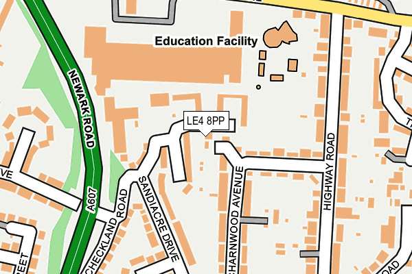 LE4 8PP map - OS OpenMap – Local (Ordnance Survey)