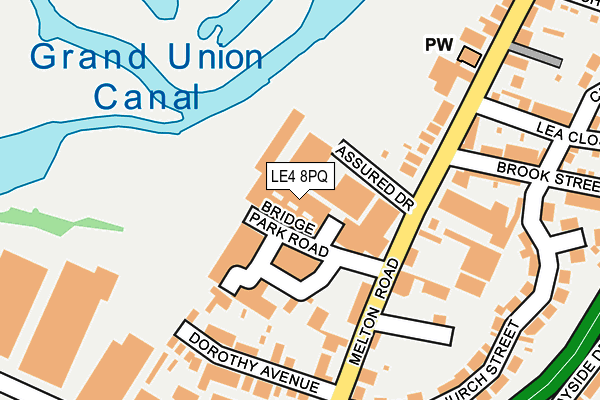 LE4 8PQ map - OS OpenMap – Local (Ordnance Survey)