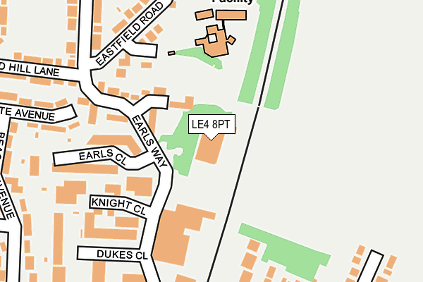 LE4 8PT map - OS OpenMap – Local (Ordnance Survey)