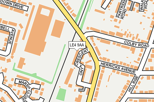 LE4 9AA map - OS OpenMap – Local (Ordnance Survey)