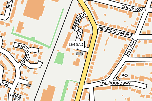 LE4 9AD map - OS OpenMap – Local (Ordnance Survey)