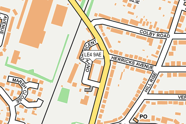 LE4 9AE map - OS OpenMap – Local (Ordnance Survey)